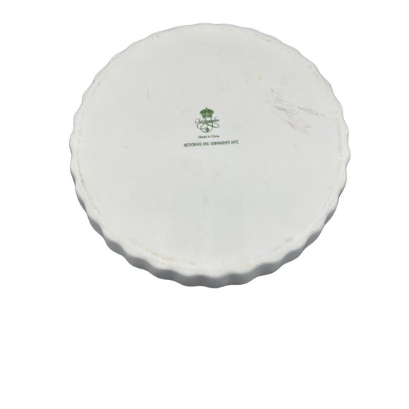 Vintage Christine Holm Ceramic Quiche Tart Plate Pan Roses Floral Pie 9.5" - Picture 3 of 8